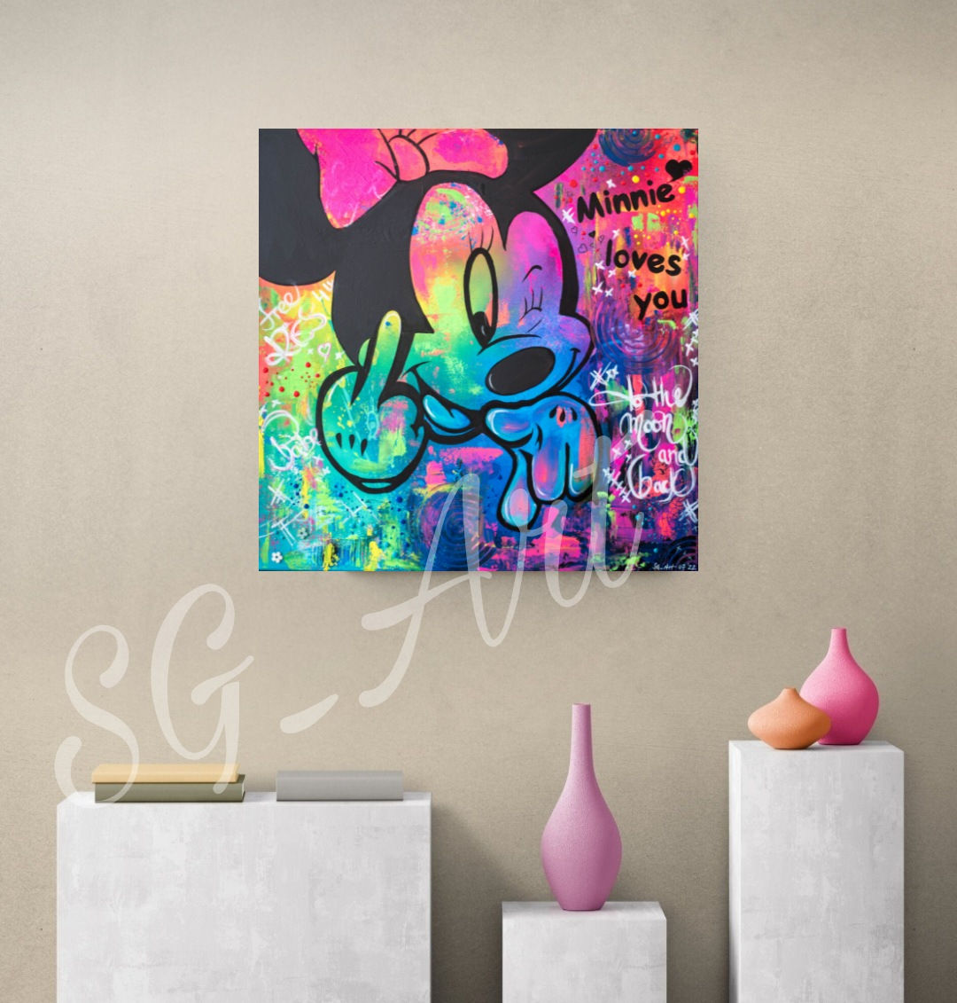 Acrylbild Minnie Pop Art Comic Neu