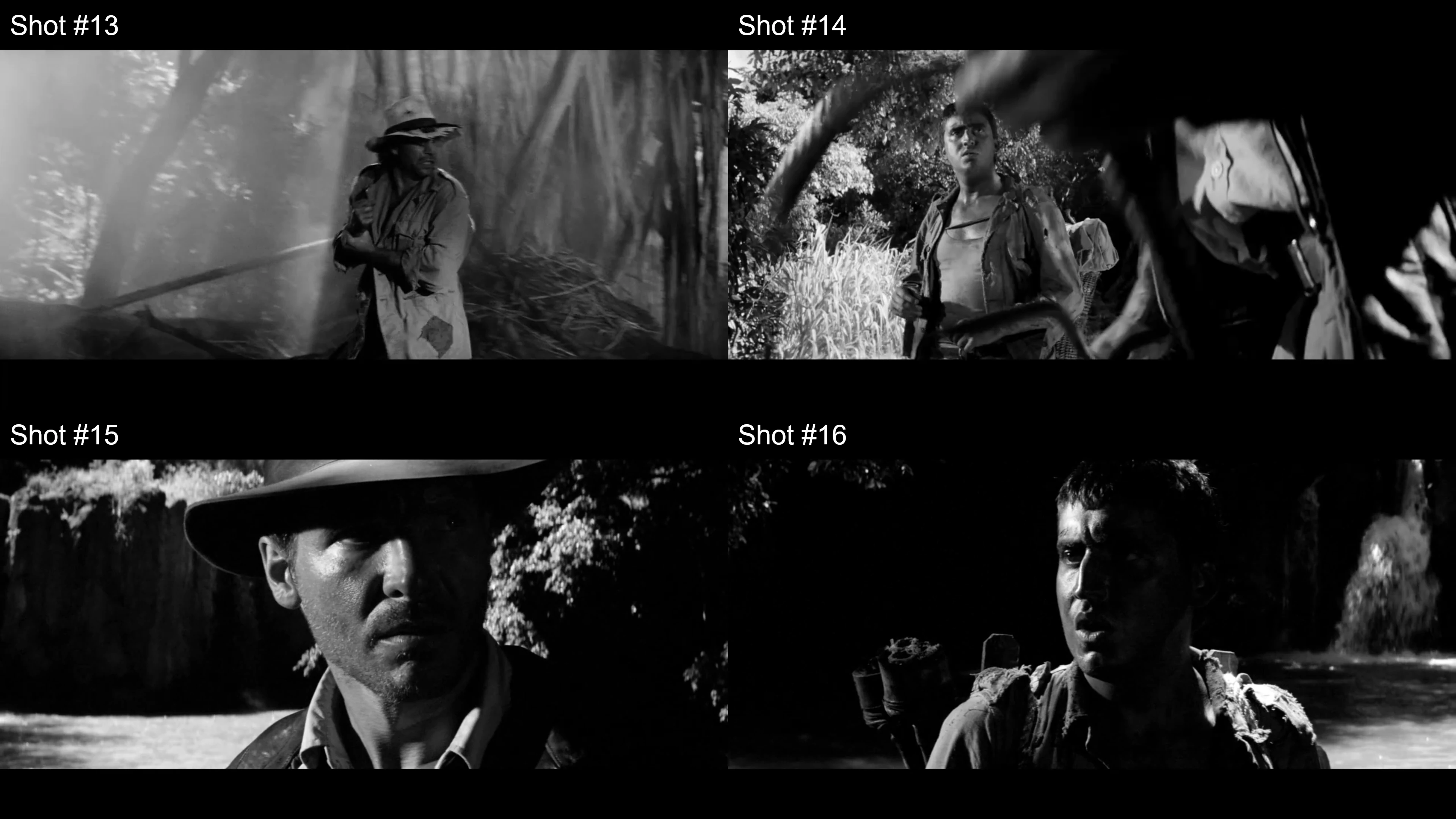 Shots 13 to 16 from Raiders of the Lost Ark (1981)