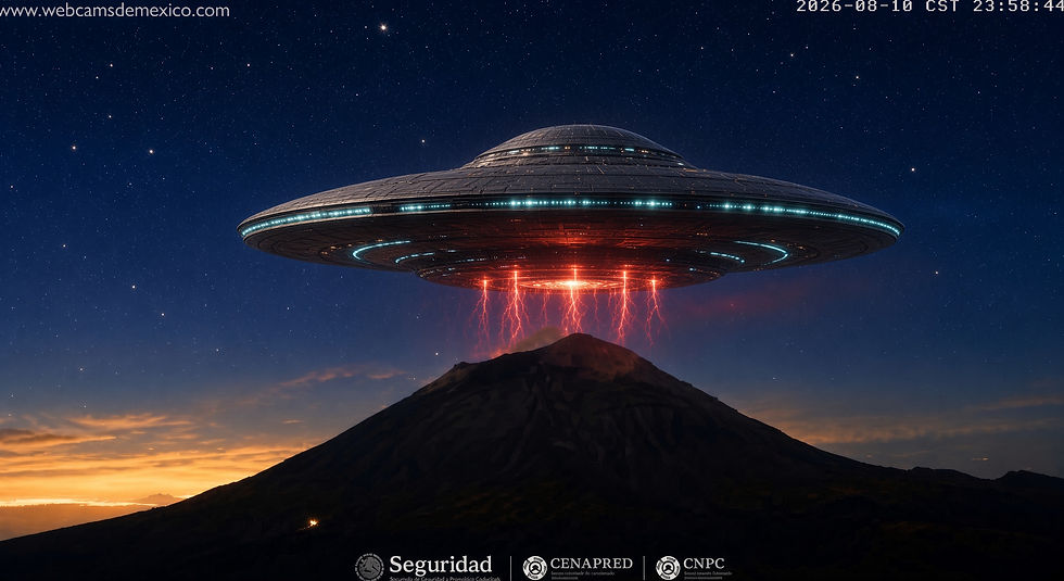Ovni sobre volcán