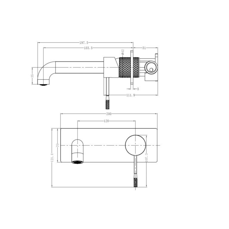 Thumbnail: Nero Opal Basin / Bath Mixer - Backplate