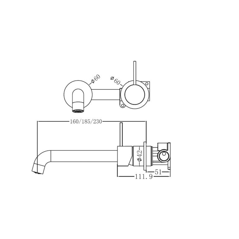 Thumbnail: Nero Mecca Wall Basin/Bath Mixer - Pin Up