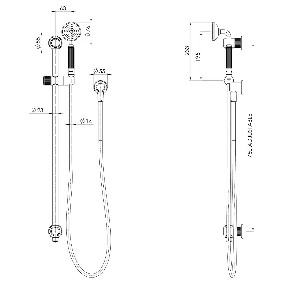Thumbnail: Phoenix Wiltern Rail Shower, Brushed Nickel