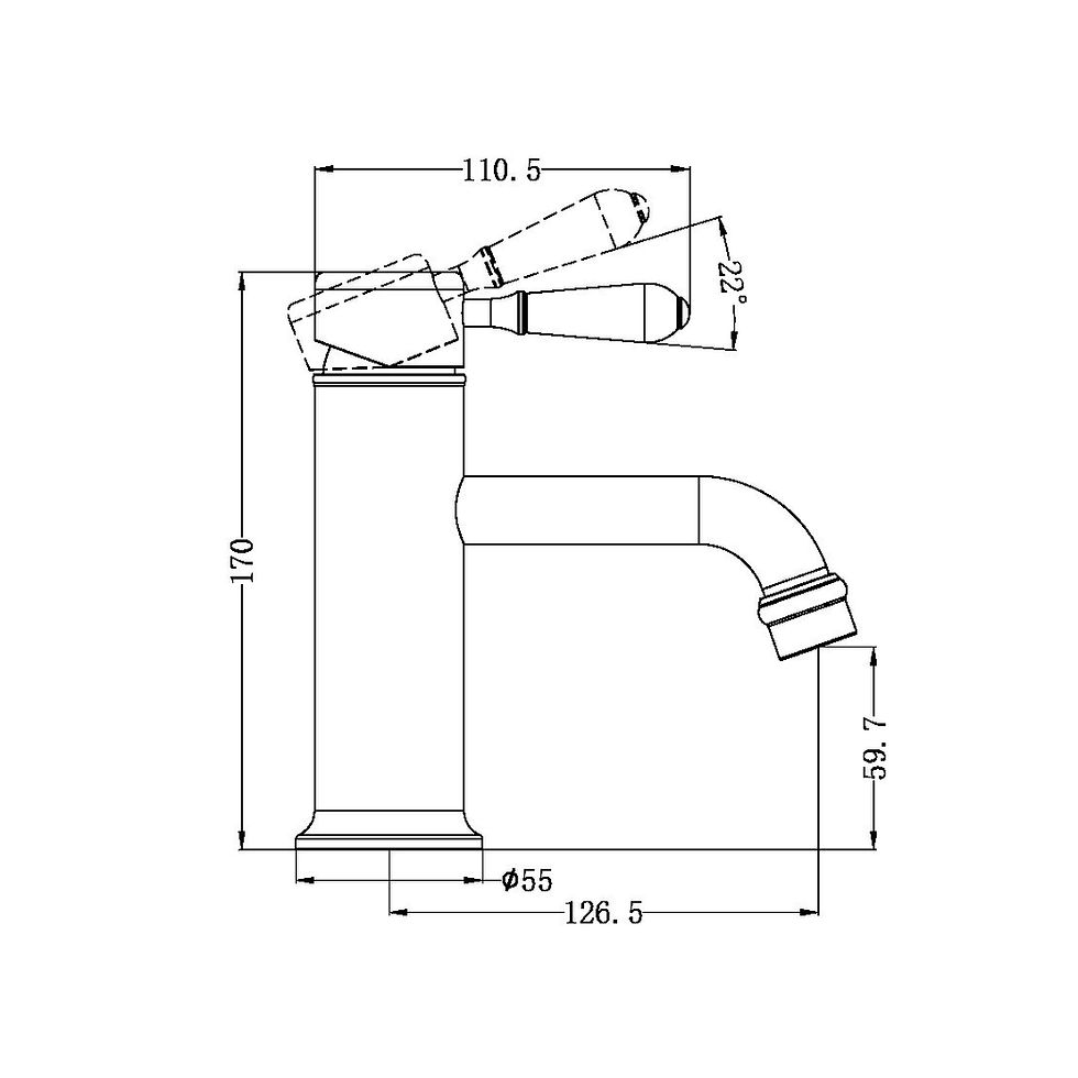 Thumbnail: Nero York Basin Mixer, Metal Lever