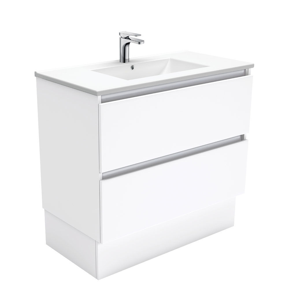 Fienza Dolce Quest 900 Floor Vanity, Gloss White