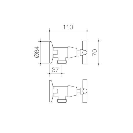 Thumbnail: Caroma Classic Cross Washing Machine Set, Lead Free