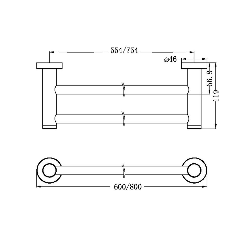 Thumbnail: Nero Classic Double Towel Rail