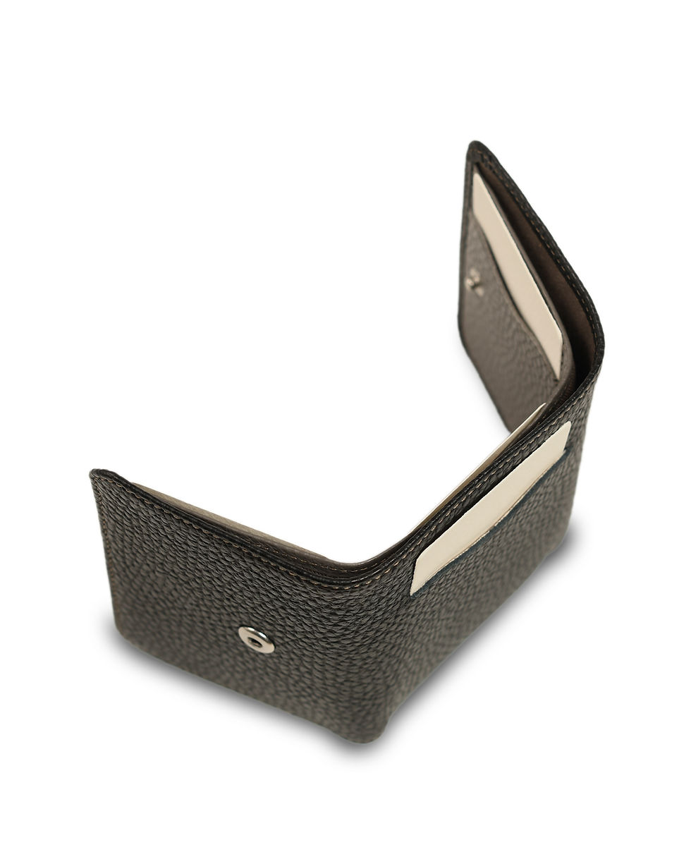 サムネイル： 小型三つ折りカード財布 / Black x Gray