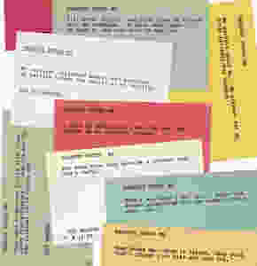 A selection of Joan Rivers' joke cards