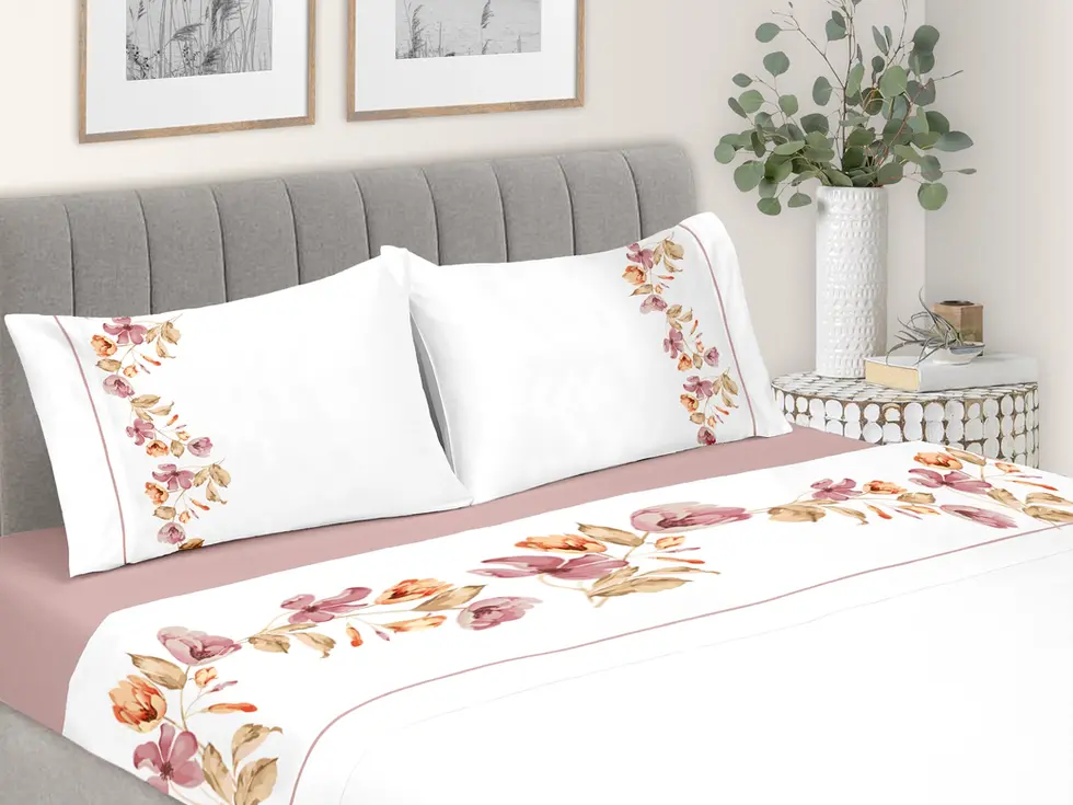 Transforme o seu quarto num refúgio de tranquilidade com o nosso Jogo de Cama da coleção Nature. Confecionado em 100% algodão