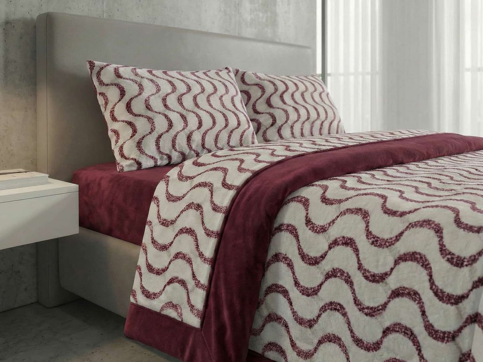 Viva noites de puro conforto com o Jogo de Cama Térmico Coralina Jacquard Premium, especialmente desenhado para proporcionar