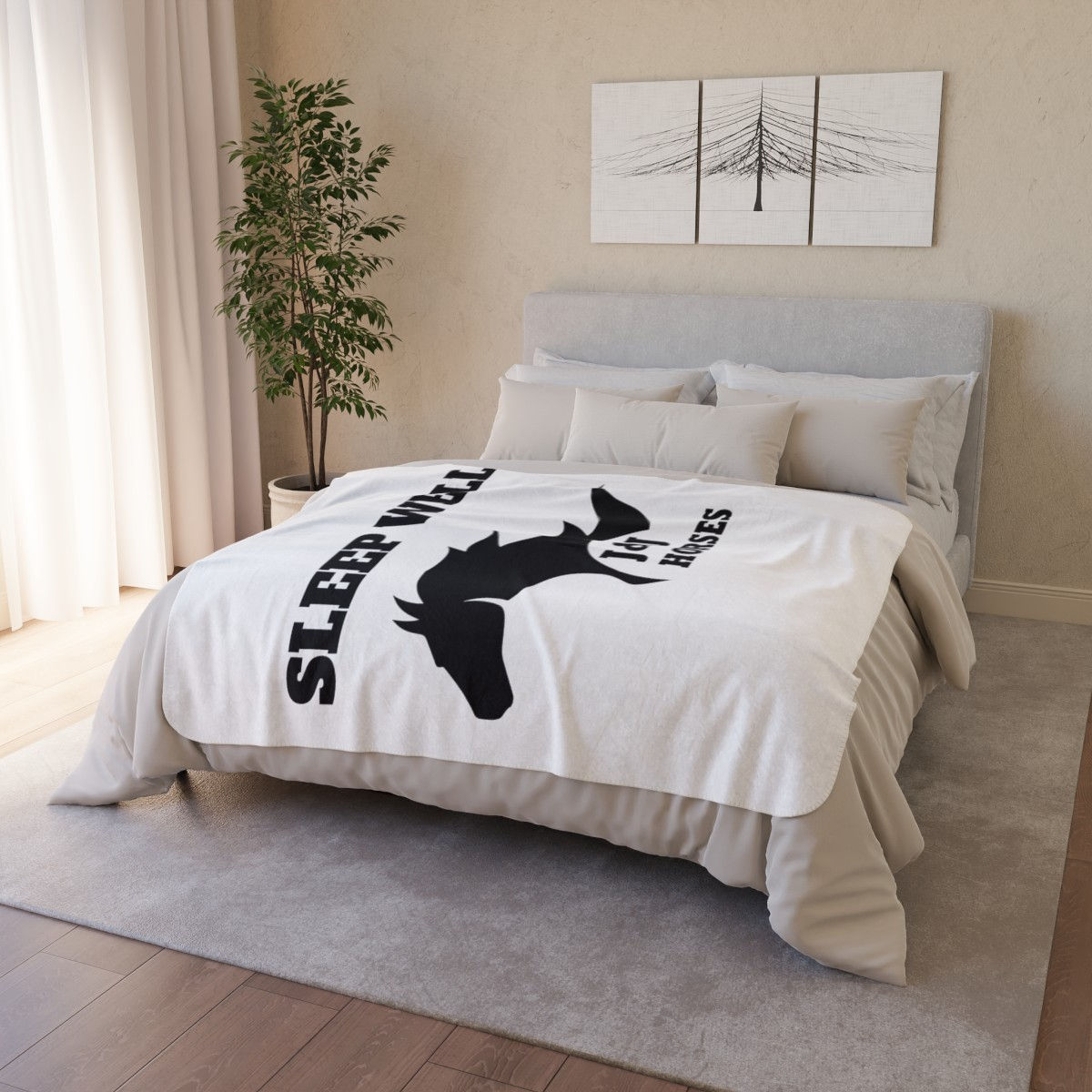 J&J Horses Fleece Sherpa deken