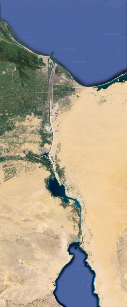 Vue satellite du canal de suez