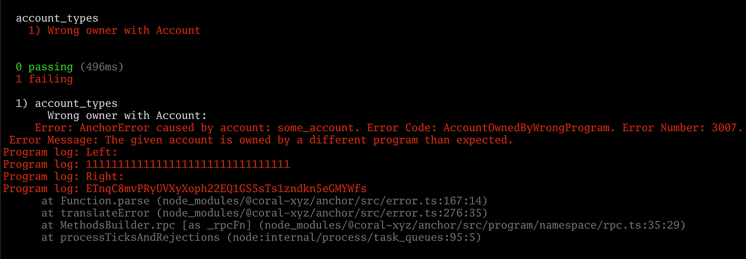 test execution output