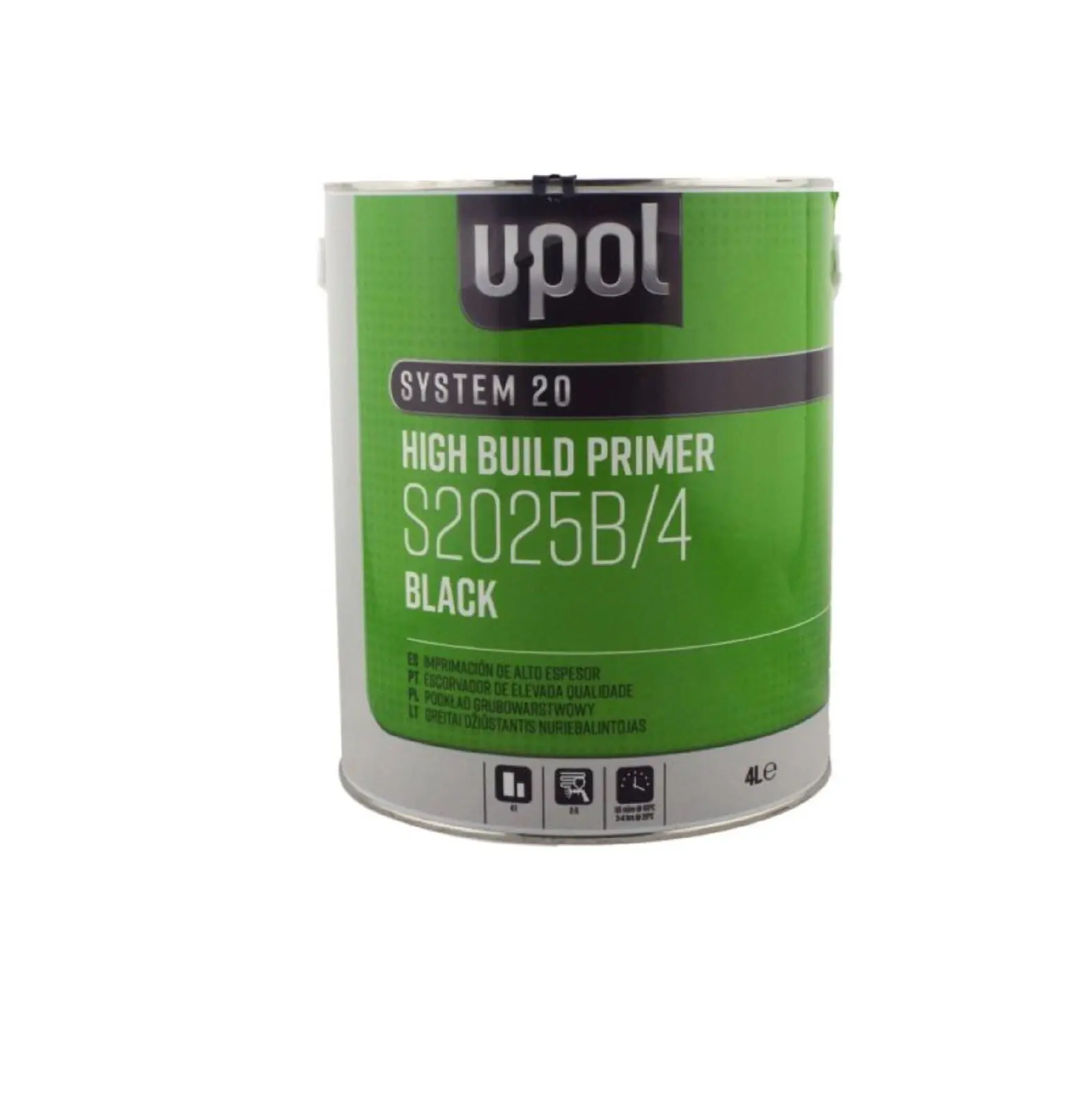 U-POL BLACK S2025 2K HS High Build Primer Filler 4L UPOL