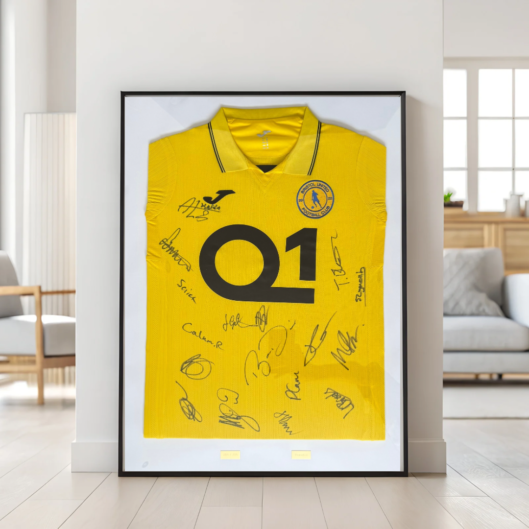 🏆 Season 2024/25 Bristol United FC Signed Promotion-Winning Home Shirt (Framed)