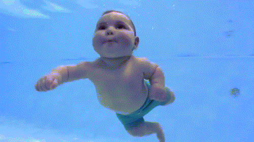 Swimming baby