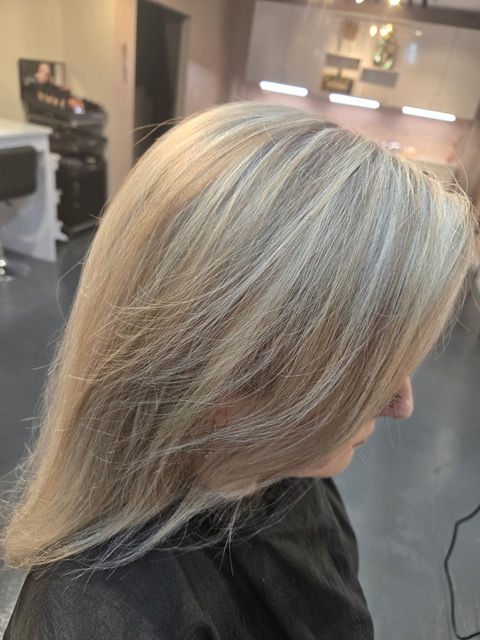 honey blonde balayage hair color at Bourbon and Blush Salon Louisville KY