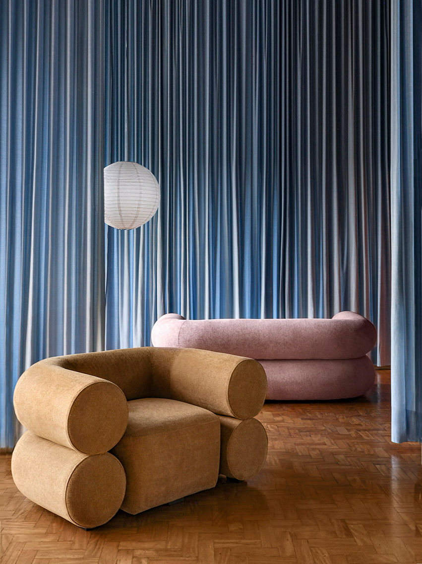 sofá e poltrona Tubo