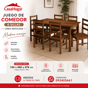 Comedor 6 sillas madera