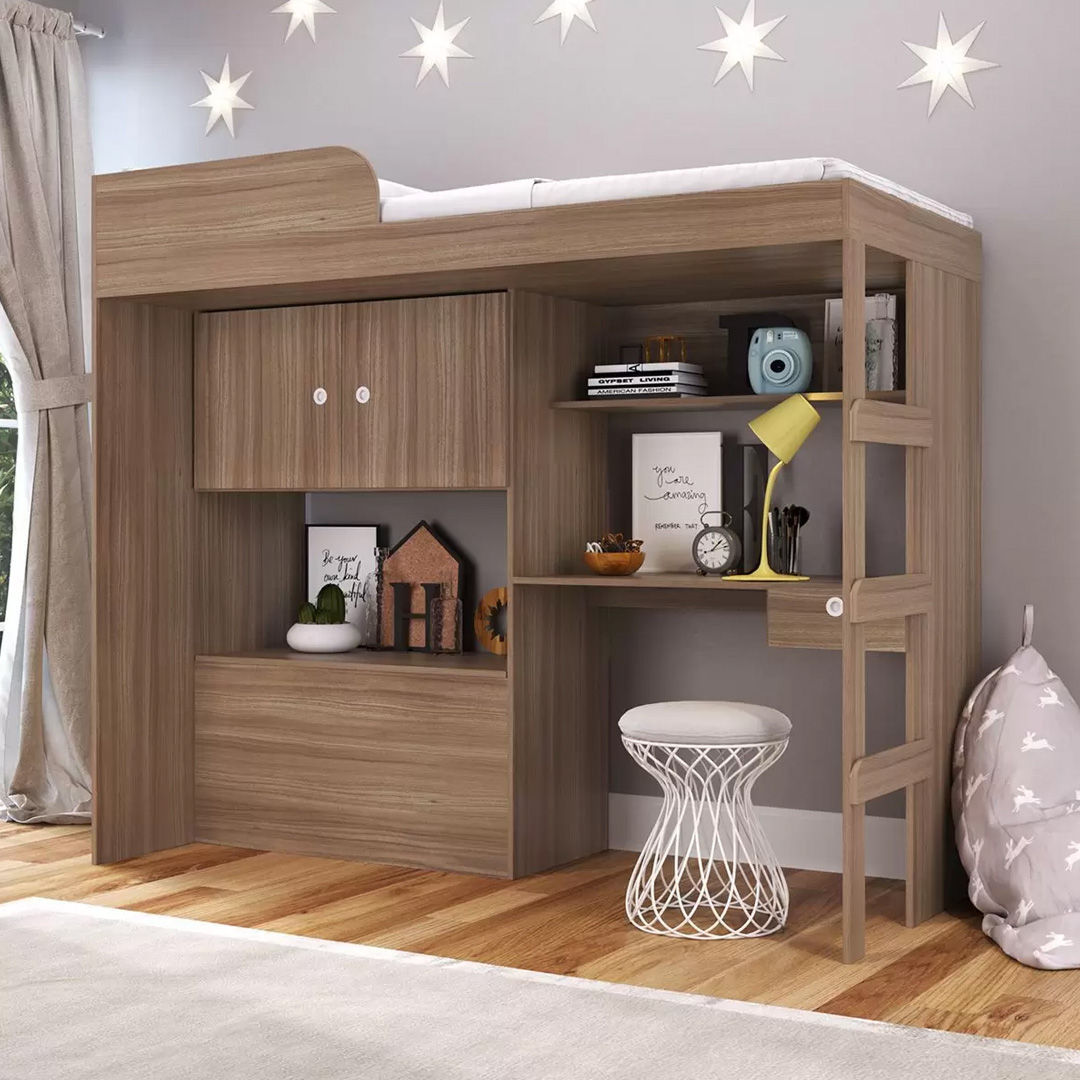 Cama 1 Plaza Con Escritorio Baúl Y Puertas