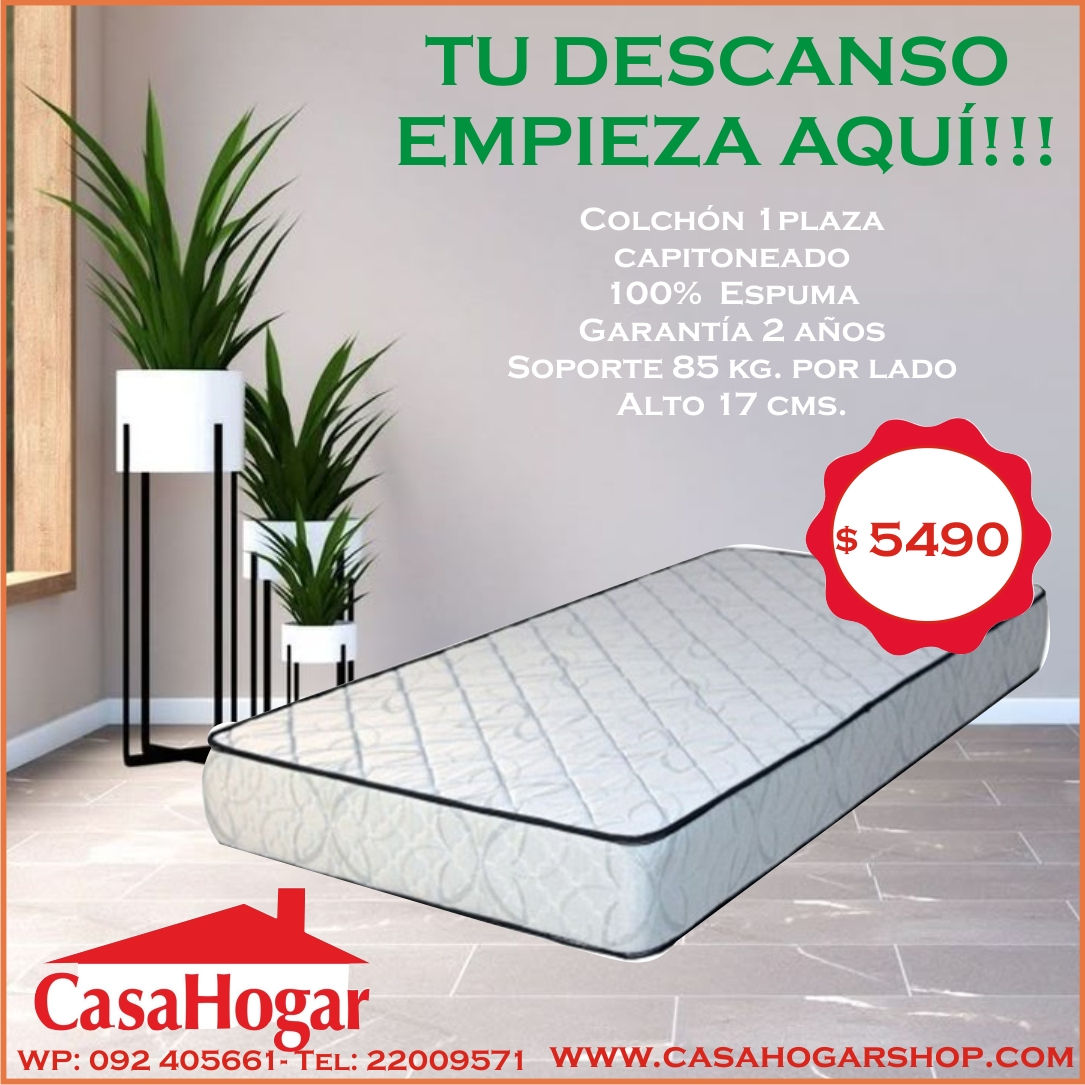Colchón 1 plaza Espuma