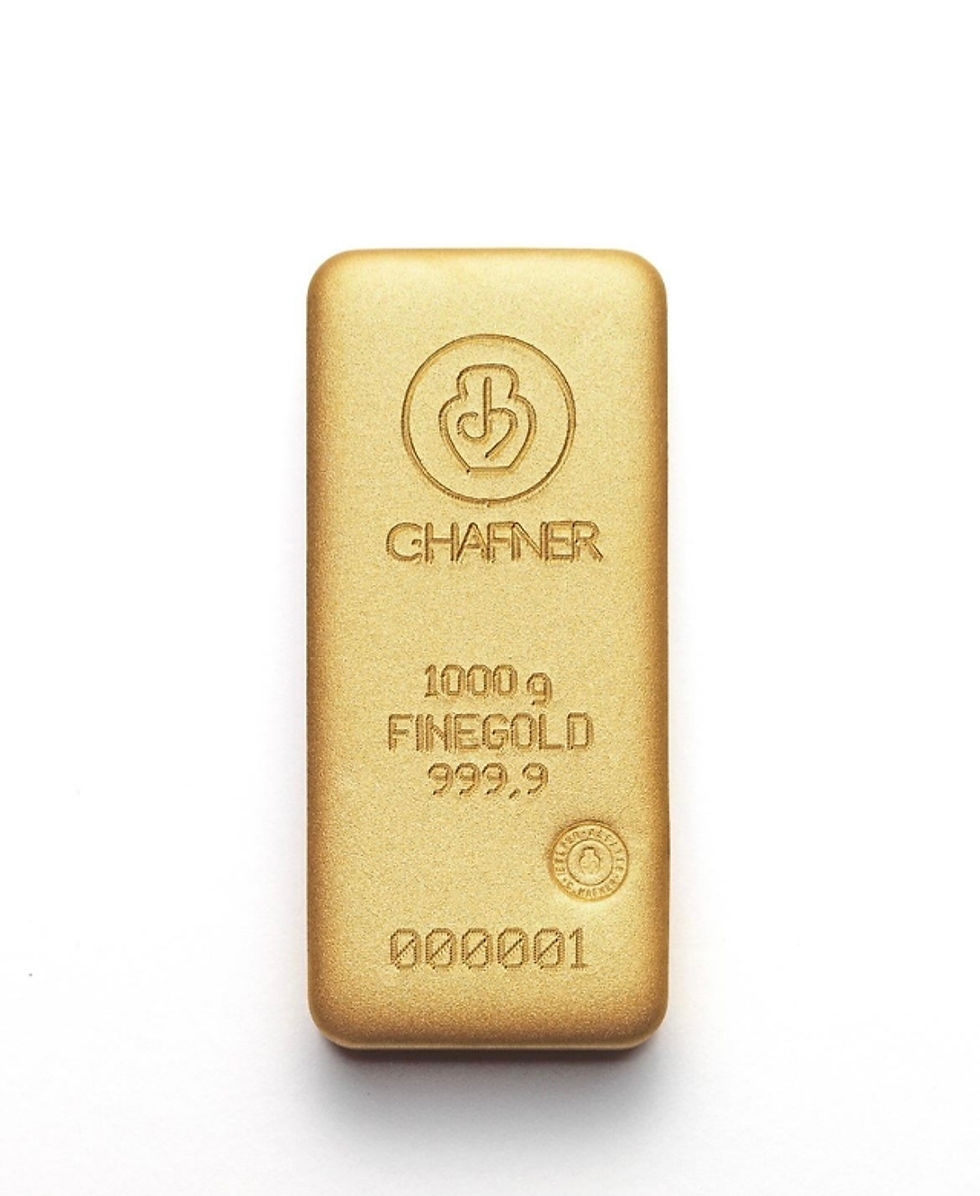 Miniaturbild: 1 kg Goldbarren C.Hafner Rückseite mit Seriennummer 