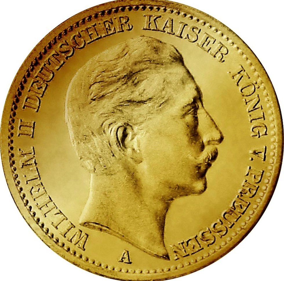 Goldmünze mit Wilhelm II Deutscher Kaiser König von Preussen