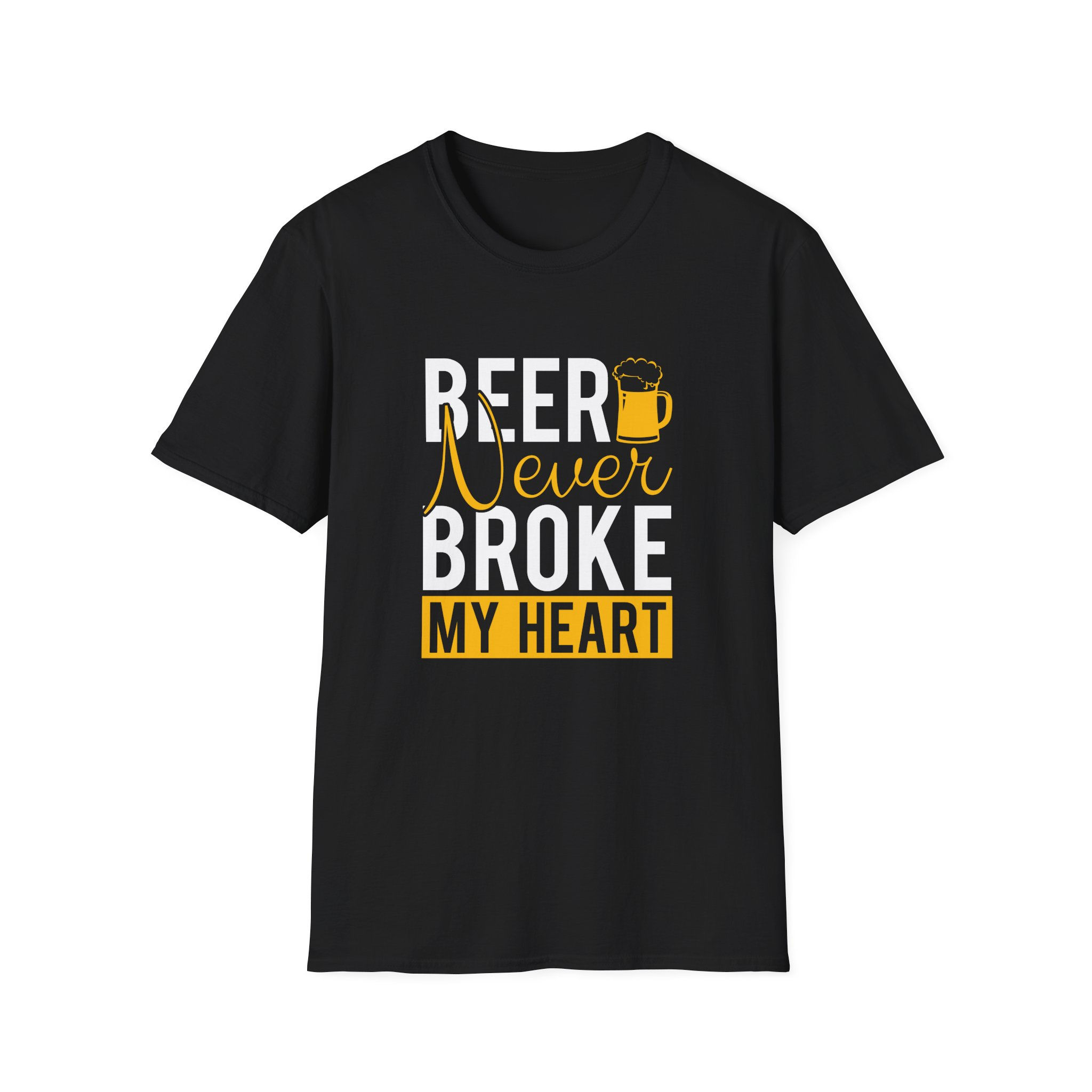 Beer Lover T-Shirt – "Beer Never Broke My Heart"