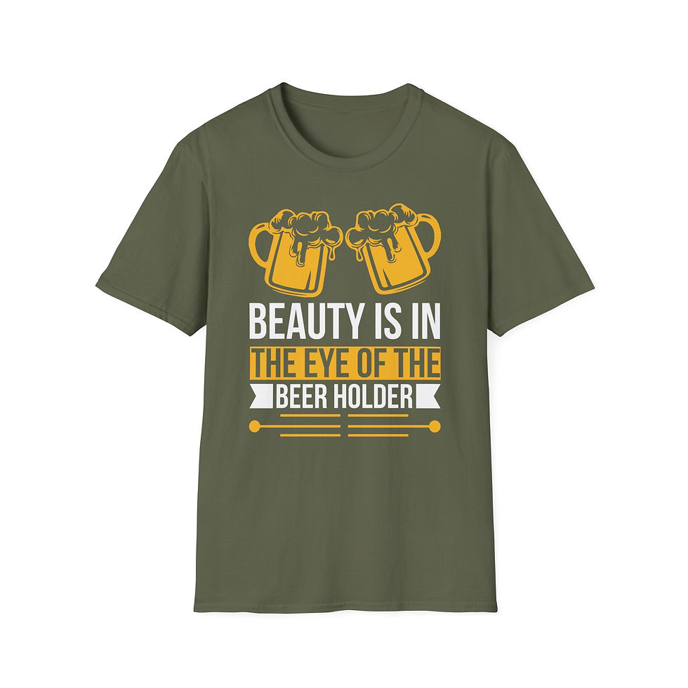 Thumbnail: Beauty Is in the Eye of the Beer Holder T-Shirt – Funny Beer Lover Quote Tee