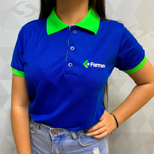 Uniforme Rede Farmes produzido pela Sclan Malhas Uniformes em Cachoeiro de Itapemirim, Uniformes Personalizados em Cachoeiro de Itapemirim.