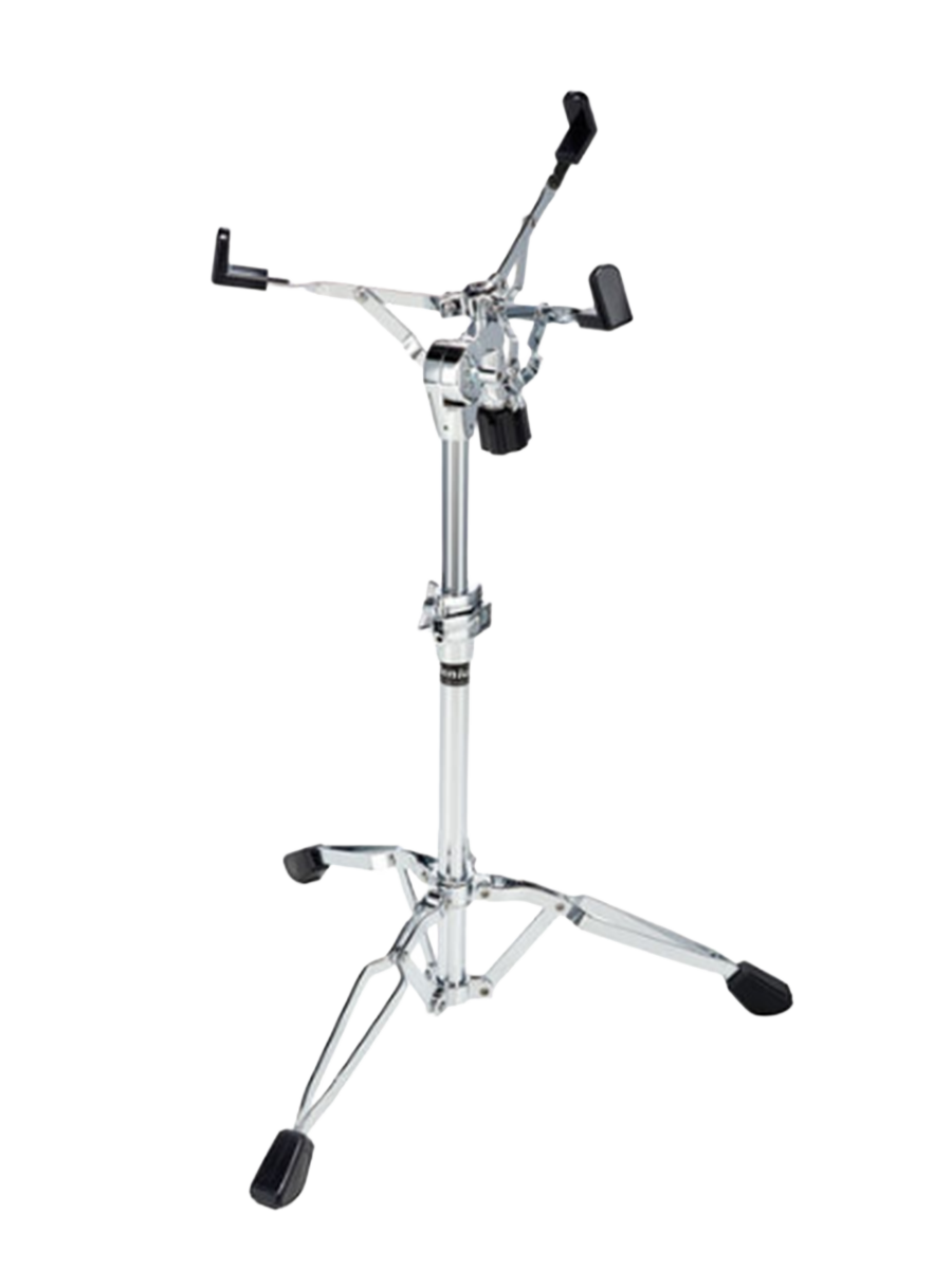 Product photo of a Snare Stand; a sturdy, height-adjustable metal snare stand with rubber grips