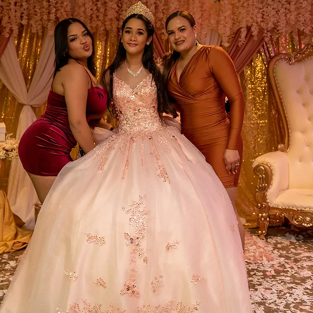 Quinceañera with her court, ILLIONAIREZ, Sellersville, Bucks County PA