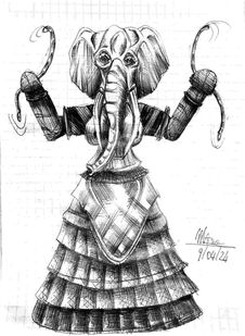 Pen on paper
21x15cm
2024
Drawing inspired by Snake Goddess from the Palace of Knossos