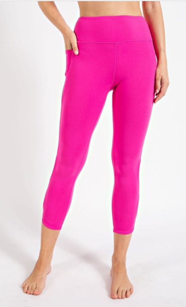 Thumbnail: KEYHOLE INFINITY SIDE CUTOUT HIGH-RISE CROPPED LEGGINGS WITH POCKETS #2535