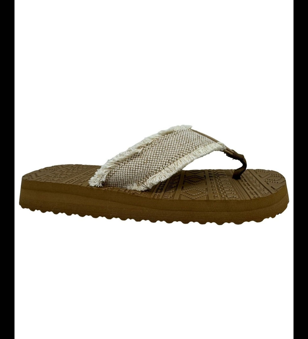 Thumbnail: Copy of VERY G BRAND CUSHION FRYED DETAIL FLIP FLOP SANDAL SHOE IN NATURAL #3845