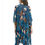 Thumbnail: BEAUTIFUL BLUE & BROWN FLORAL KIMONO WRAP COVERUP #2095