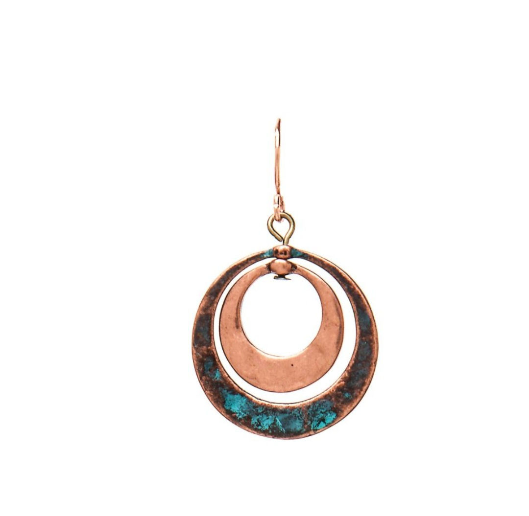 RAIN JEWELRY BRAND MIXED METAL CIRCLE FISHHOOK EARRINGS #3730