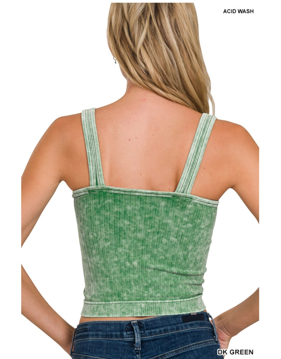 Thumbnail: V-NECK RIBBED SUPER SOFT STRETCHY TANK TOP IN PINK, BLACK OR MOCHA #3745
