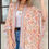 Thumbnail: BLUSH COLORED FLORAL BORDER PRINT KIMONO COVER UP 100% VISCOSE #3748
