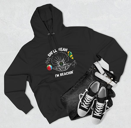 Image of Shell yeah Im Beachin hoodie black JamrAAk Jamaican Translator