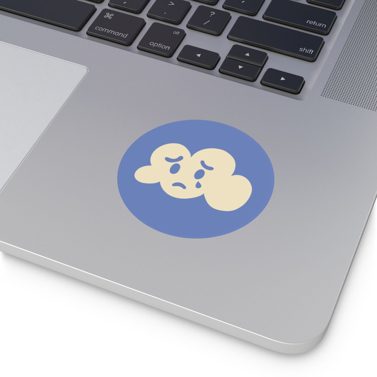 Cloud Round Vinyl Sticker | Dark Theme