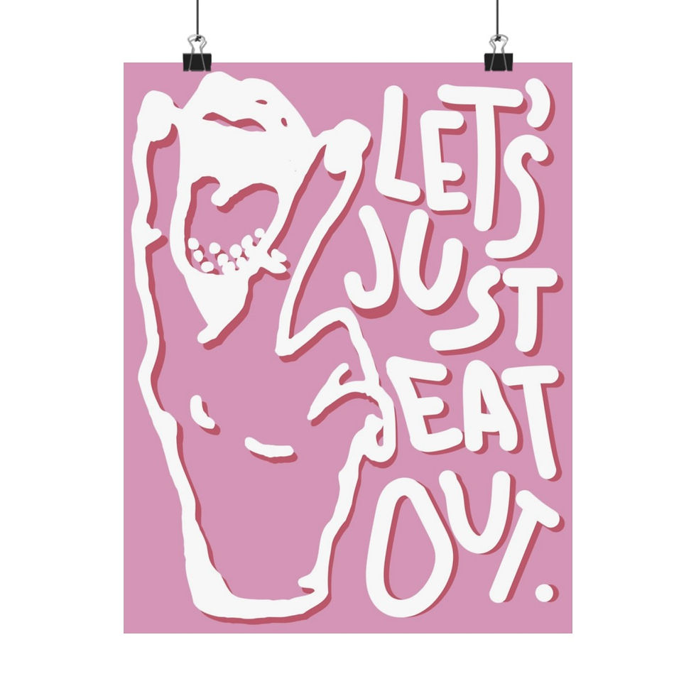 Let's Just Eat Out | Wall Poster | Art Print | Matte Light Pink | 11x14"