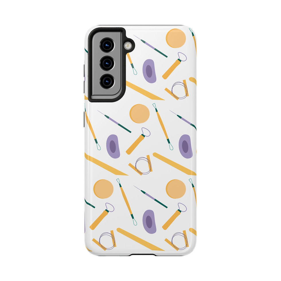 Thumbnail: Pottery Tools Pattern Tough Phone Case | Ceramic Sculpture & Clay Art Tools