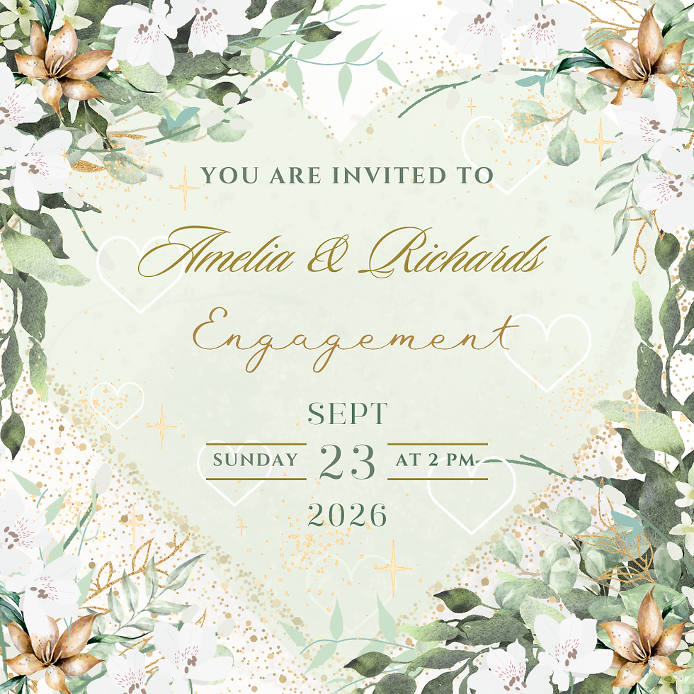 Thumbnail: Luxurious Gold Floral Engagement Digital Invite/ecard