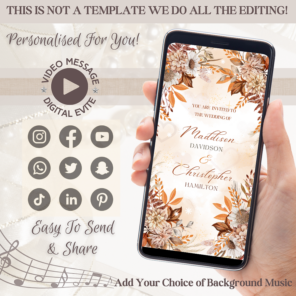 Thumbnail: Brown Fall Mobile Wedding Invitation