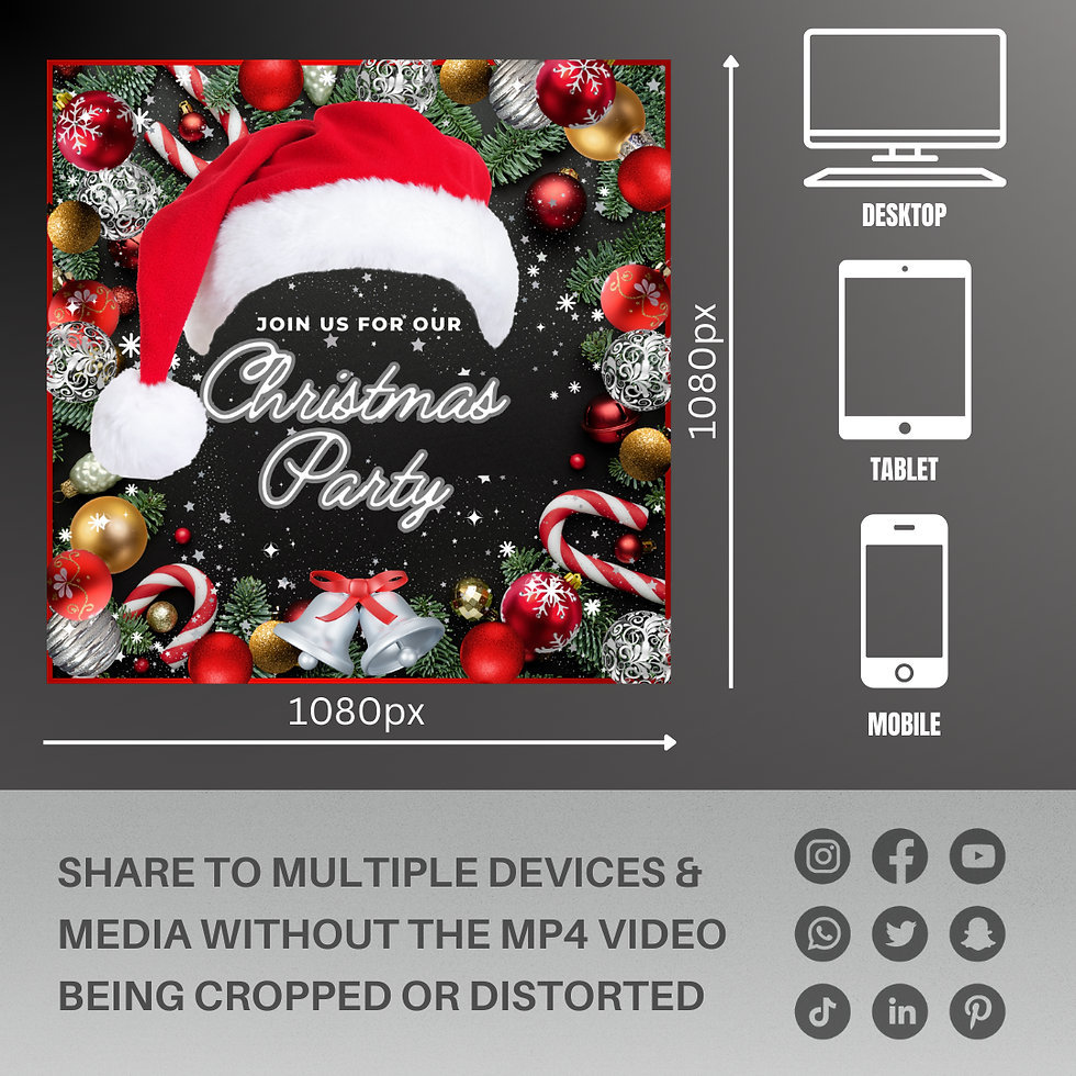 Thumbnail: Santa Hat Christmas Party Invitation Custom Video