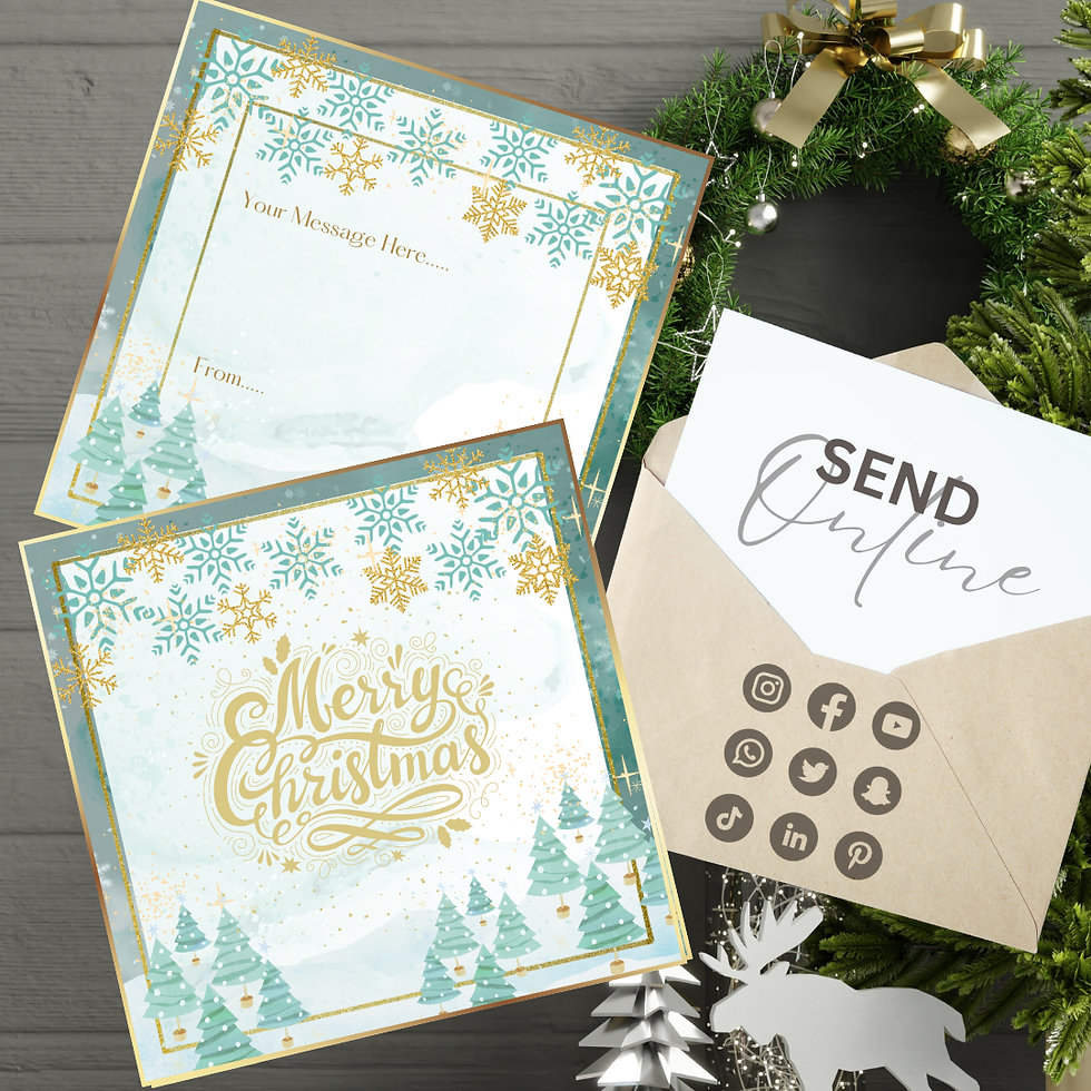Gold & Turquoise Christmas Message/Ecard Personalised Video