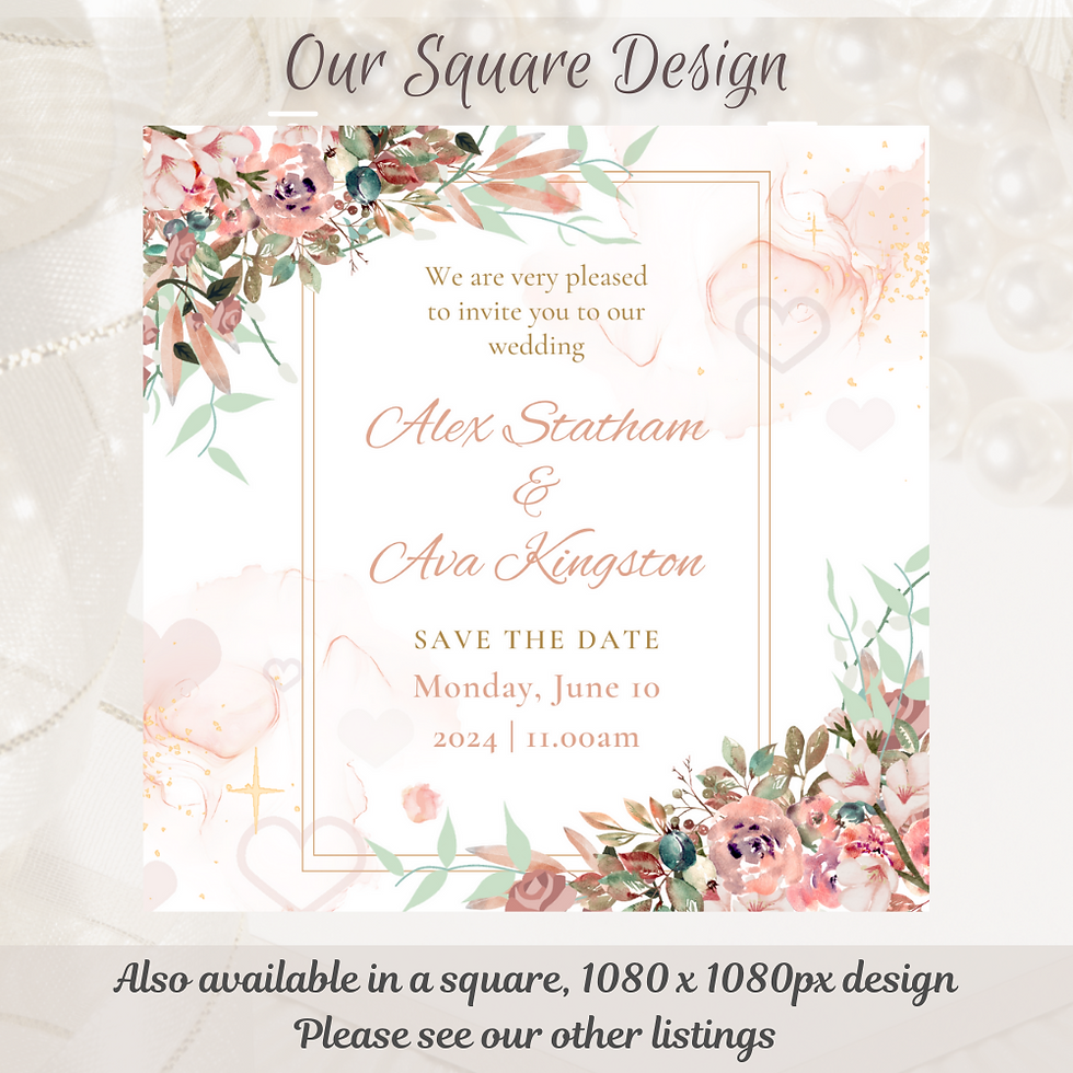 Thumbnail: Peach Mobile Wedding Invitation