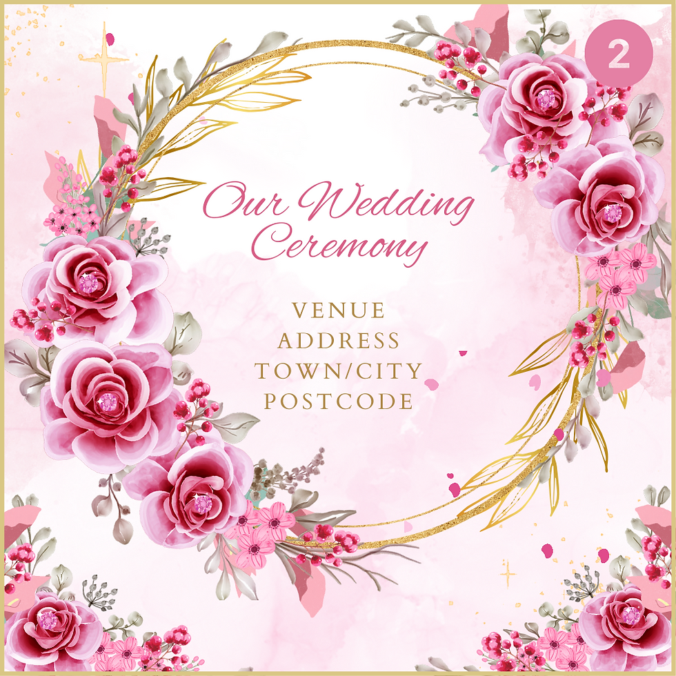 Thumbnail: Pink & Gold Wedding/Anniversary Invitation