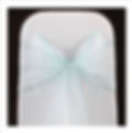 An Aqua sheer organza sash designed to complement our lycra chair cover hire, adding a touch of elegance to any setting.